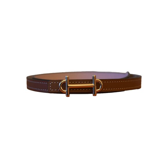 Hermes Accessories - Hermes Gamma Reversible Belt Gold Hardware Brown